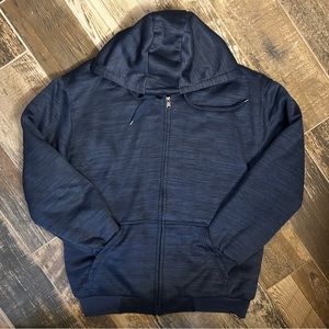 EUC Architect Zip-Front Sherpa-Lined Hoodie in Heather Navy Men’s L